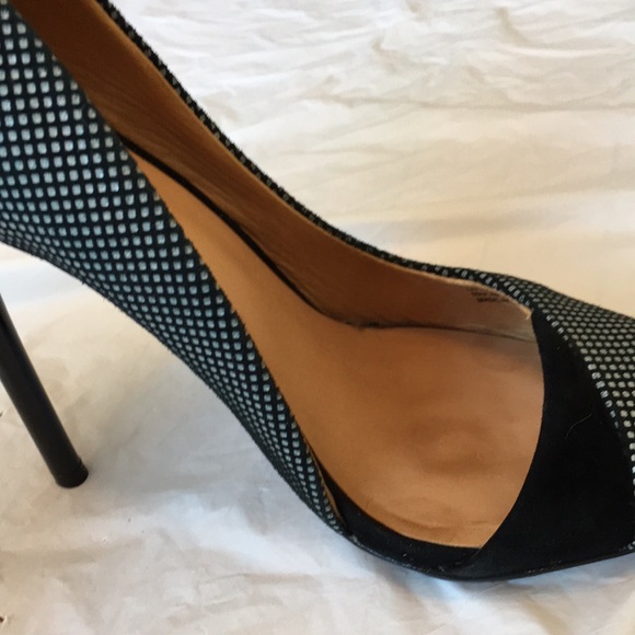 L.A.M.B Black White Leather D’orsay Stiletto Heels Size 8.5 - Picture 12 of 12